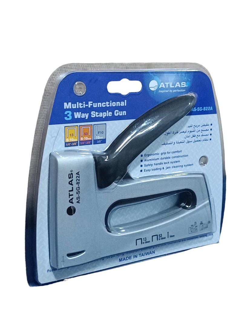 ATLAS Multi-Purpose Heavy-Duty Stapler Silver/Black  - Image 1