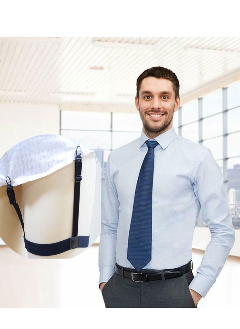 KASTWAVE - Shirt Holder for Men Adjustable Elastic Shirt Garter Belt Shirt Holder with Anti-Slip Locking Clip Holder for Shirt Pleating and Fixing the Position of Men's Shirts - Image 1