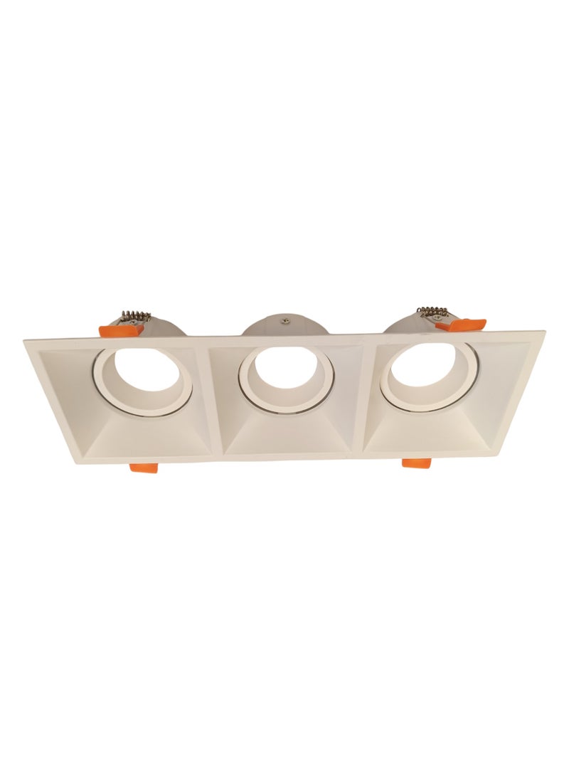 ميجامان Spot Light Frame GU10 MQTL1126 F80-AL Triple Square- White  - Image 4
