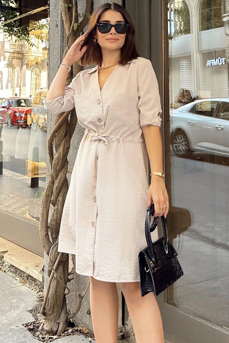 Weshaya فستان نسائي بيج - Image 1