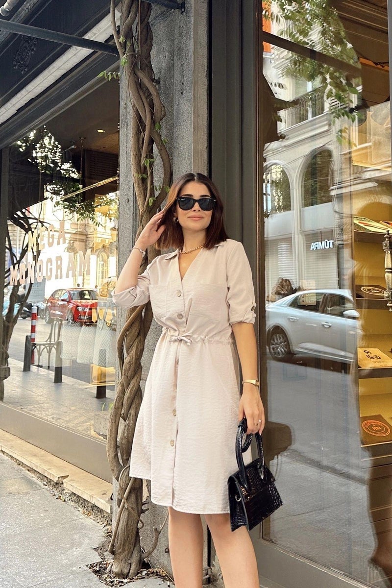 Weshaya فستان نسائي بيج - Image 3