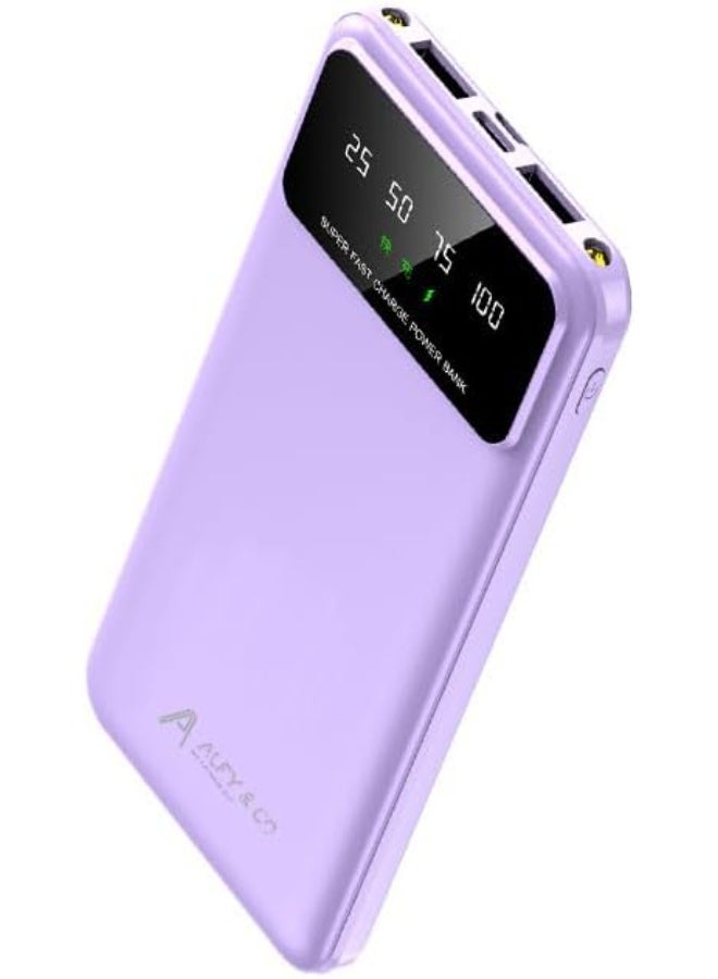 ALFY & CO 20000 mAh Power Bank Portable Charger USB Type C Battery Pack 22.5W Fast Charging Compatible with iPhone 16 15 14 13 Pro Max Samsung Galaxy Z Fold 6 S24 S23 S22 S21 Ultra Apple Watch Airpods iPad Purple - Image 4