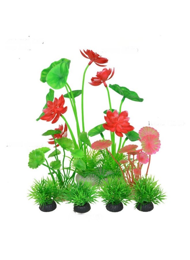 Artificial Aquarium Plants Decor, Fish Tank Artificial Plastic Plants, Emulational Plants for Home Office Fish Tank Aquarium Decorations Combo Set 19