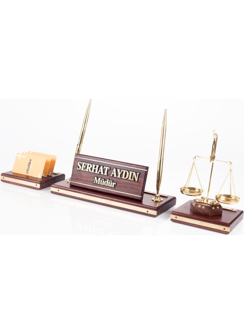 Premium Mahogany Table Nameplate Lawyer Judge Prosecutor Tabletop Nameplate Solid Brass 3 Piece Scales Statue - pzsku/Z2EB28BE4EDD59BE53091Z/45/_/1725791476/7e622f14-b07c-4064-9476-a2125126e2e3