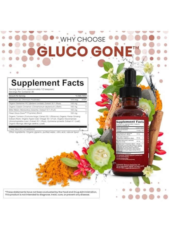 Clean Nutraceuticals Clean Nutra Berberine with Ceylon Cinnamon Supplement Liquid Drops + Bitter Melon Extract, Glucomannan, Gymnema, Chromium, Turmeric, Organic Panax Ginseng, Moringa GLP-1 Support - Image 4
