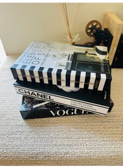 Saccura Dekor Decorative Book Box Set, Element & Chanel & Vogue 3-Piece Decorative Box Set, Book Box Set  - Image 1