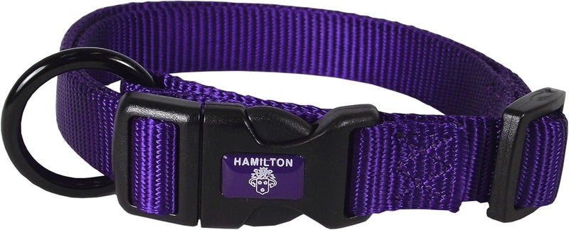 Hamilton Adjustable Nylon Dog Collar Large Purple - Image 3