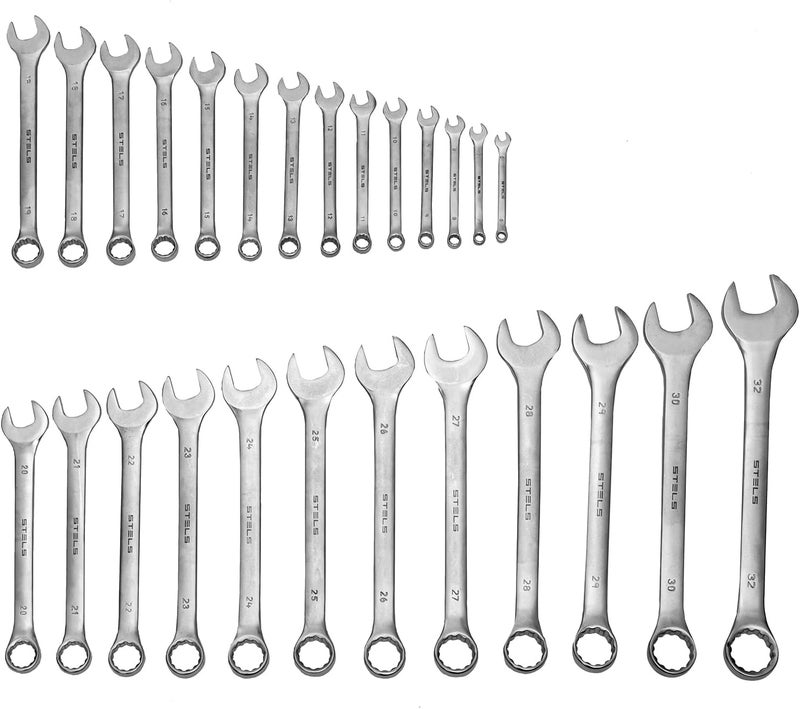 Stels Combination Wrench Set – 26 pcs (6–32 mm), Matt Chrome Finish, CRV Steel – Durable Hand Tool Kit for Mechanics & Home Improvement - Image 4