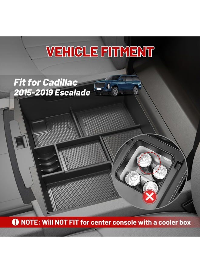 RED WOLF Car Organized Console Glove Storage Box, Items Device- in Center Console Box Shape for Cadillac Escalade 2015 2016 2017 - Image 3