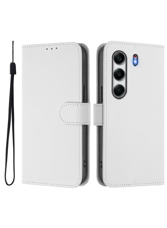 إيروريكس جراب لهاتف Tecno Camon 40 Pro 4G مصنوع من الجلد بلون سادة مع حبل - Image 2