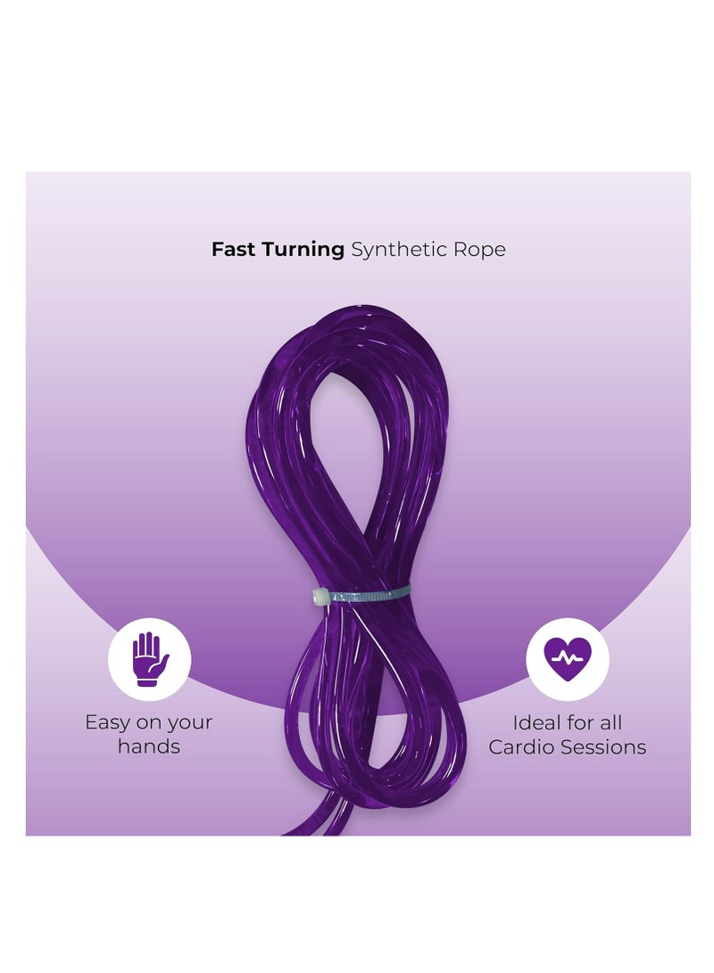 كتلر حبل تخطي Kettler بتقنية ألمانية مضاد للتشابك مع تصميم مدمج | بنفسجي | المادة: مطاط وفوم | مثالي للقفز السريع، الملاكمة، وتمارين التحمل للقلب للرجال والنساء - Image 4