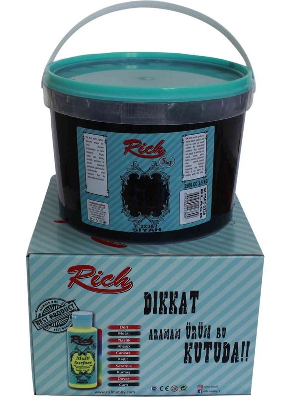 Multi Surface Acrylic Paint 2500 cc Black