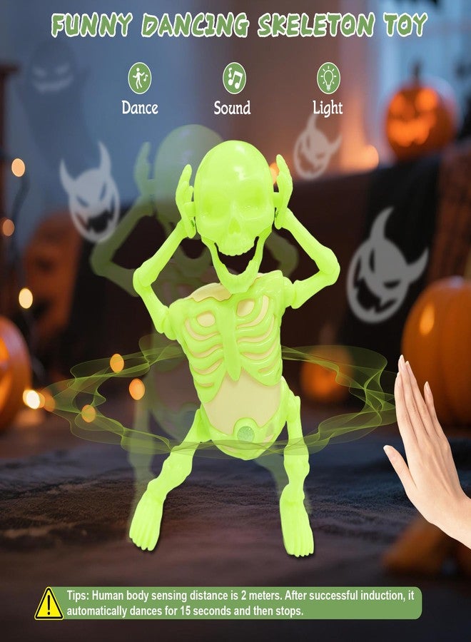 Gift4U Dancing Skeleton Toy with Night Fluorescent Colorful Lights Scary Sound Effects for Halloween Party Decorations and Gifts - Image 3