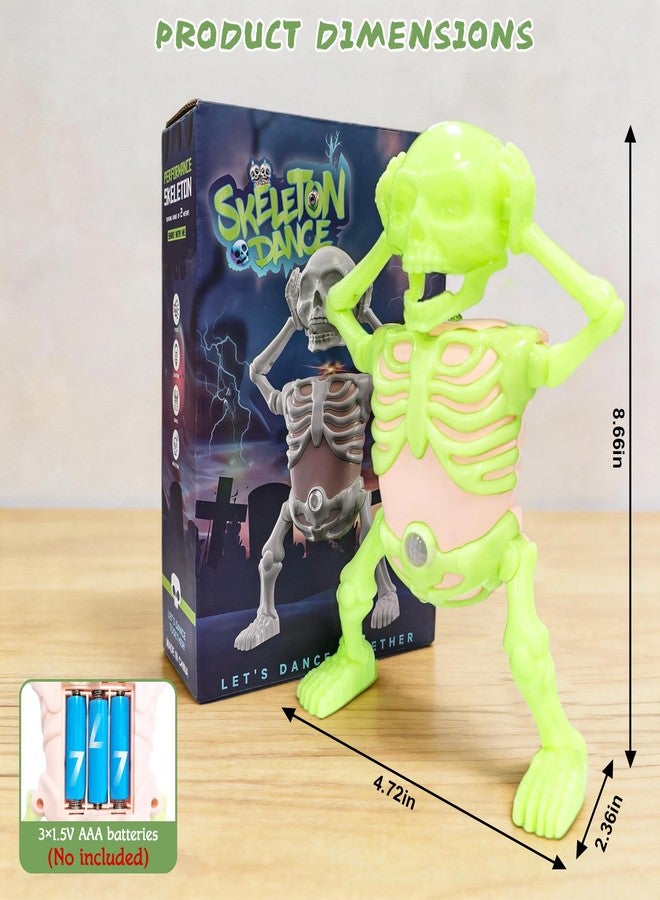 Gift4U Dancing Skeleton Toy with Night Fluorescent Colorful Lights Scary Sound Effects for Halloween Party Decorations and Gifts - Image 2
