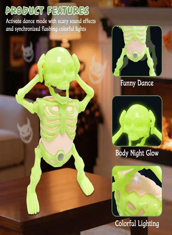 Gift4U Dancing Skeleton Toy with Night Fluorescent Colorful Lights Scary Sound Effects for Halloween Party Decorations and Gifts - Image 4