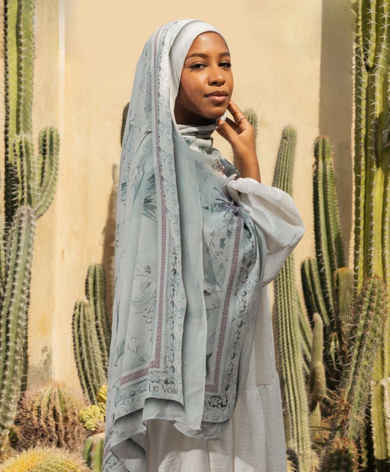 Soft Frost Modal Scarf — Icy Blue