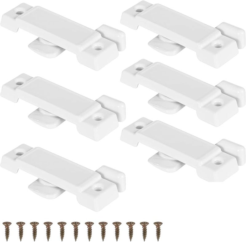 6 Sash Window Locks 2.24 Inch Mounting Hole Centers Double Hung Replacement For Safety - Image 2