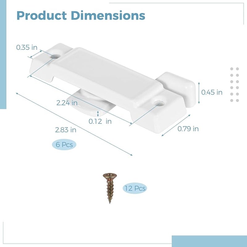 6 Sash Window Locks 2.24 Inch Mounting Hole Centers Double Hung Replacement For Safety - Image 4