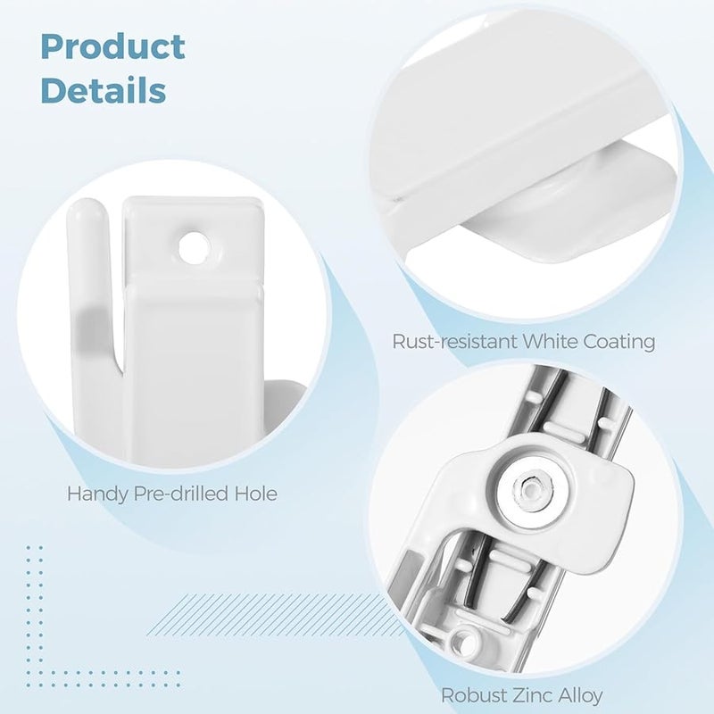 6 Sash Window Locks 2.24 Inch Mounting Hole Centers Double Hung Replacement For Safety - Image 3