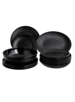 KULSAN Melamine dinner set 20 pieces matte black color  - Image 1