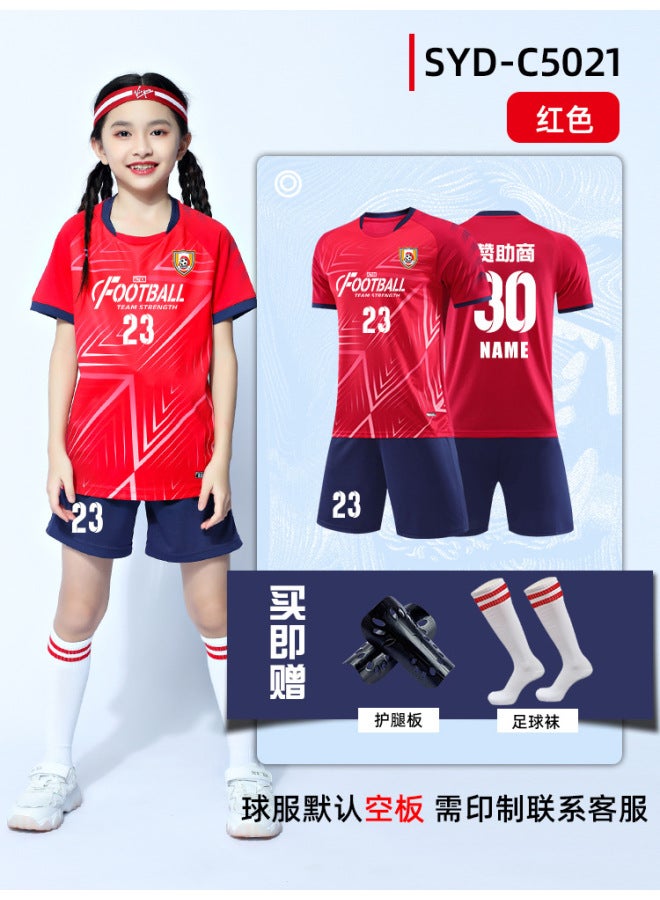C5021 Red Short Sleeve Football Jersey - Image 1