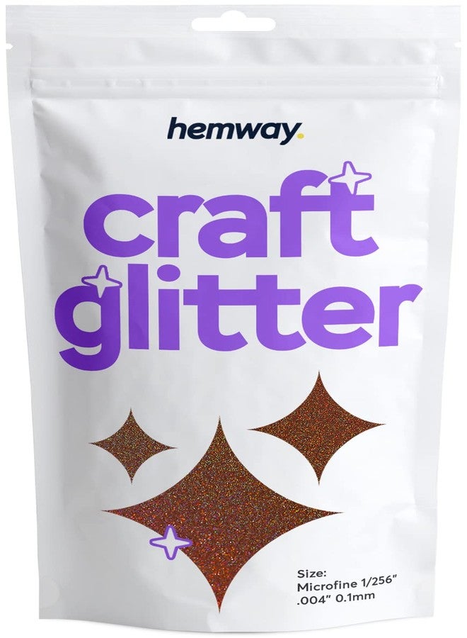 Hemway Craft Glitter Flakes for Arts and Crafts, Tumblers, Resin, Epoxy, Nail Art, Wax, Card Making and Decorations 100g / 3.5oz - Microfine (1/256" 0.004" 0.1mm) - Bronze Brown Holographic - Image 1