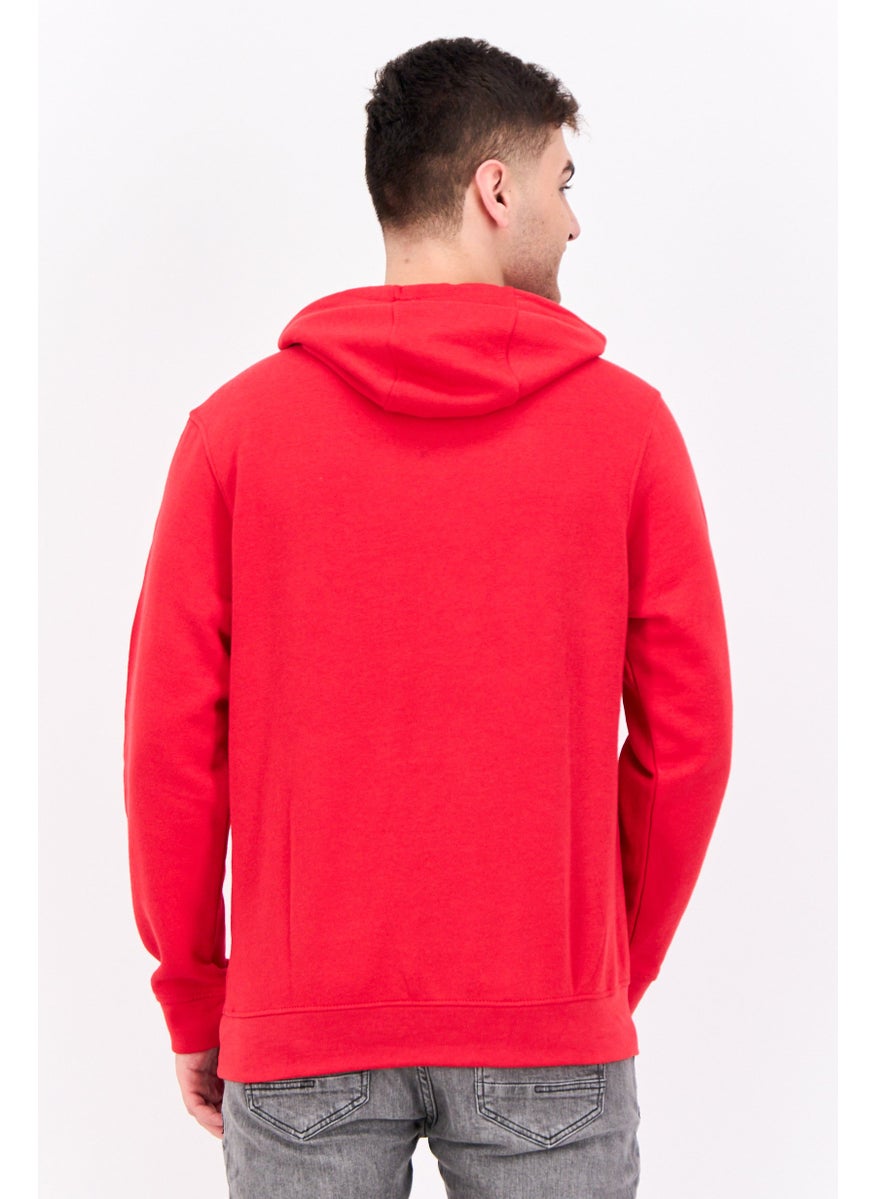 CROSSHATCH Men 2 Pieces Hooded Brand Logo Long Sleeve Sweatshirts, Red  - Image 5