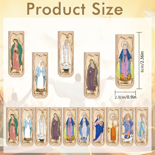 RUBOAOA 30PCS Magnetic Virgin Mary Bookmarks, Catholic Book Marks Featuring Our Lady of Guadalupe, Our Lady of Fatima, Religious Bible Page Markers Gifts for Women Men, Church Accessories - Image 3