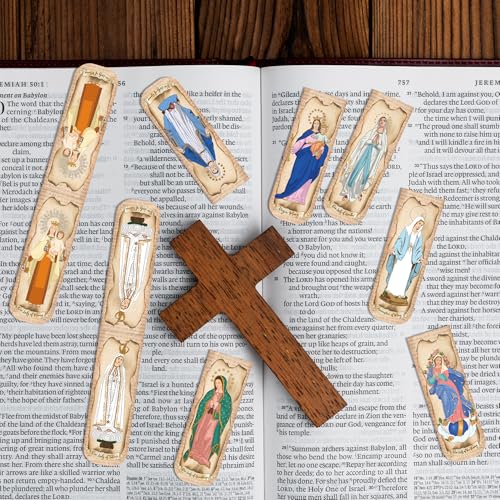 RUBOAOA 30PCS Magnetic Virgin Mary Bookmarks, Catholic Book Marks Featuring Our Lady of Guadalupe, Our Lady of Fatima, Religious Bible Page Markers Gifts for Women Men, Church Accessories - Image 5