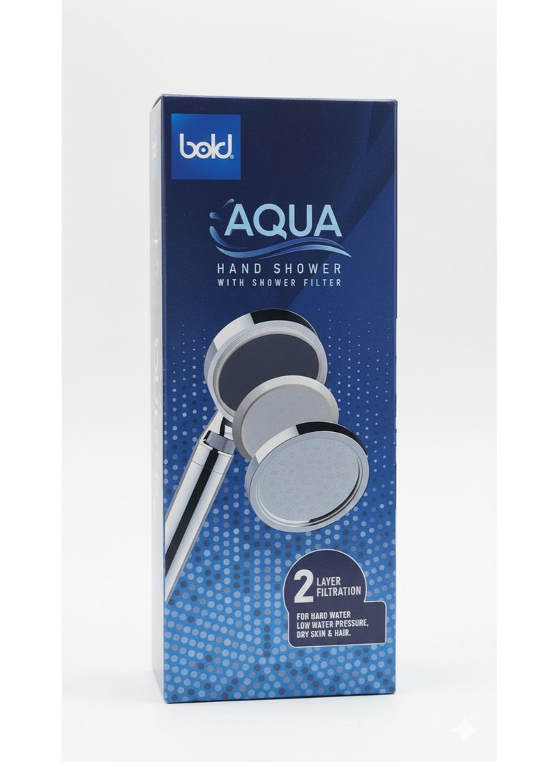Bold Aqua Plastic Hand Shower Head - Image 1