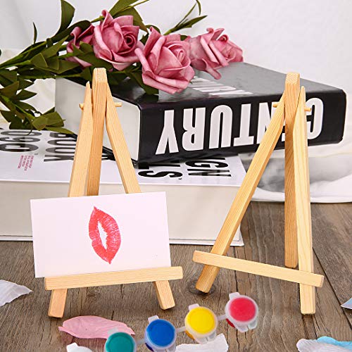 Mayitr 10pcs Wooden Artist Easel Triangle Cards Stand Display Wedding 6 inch Artist Tripod Tabletop Holder Stand - Painting Party, Kids Crafts, Oil Acrylic Paints, Signs, Photos - Image 3
