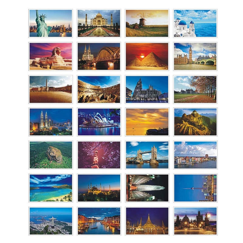 HOSTEESSCHOICE Beautiful Postcard set of 30 Post card variety pack World travel sites,4 x 6 Inches, world B - Image 1