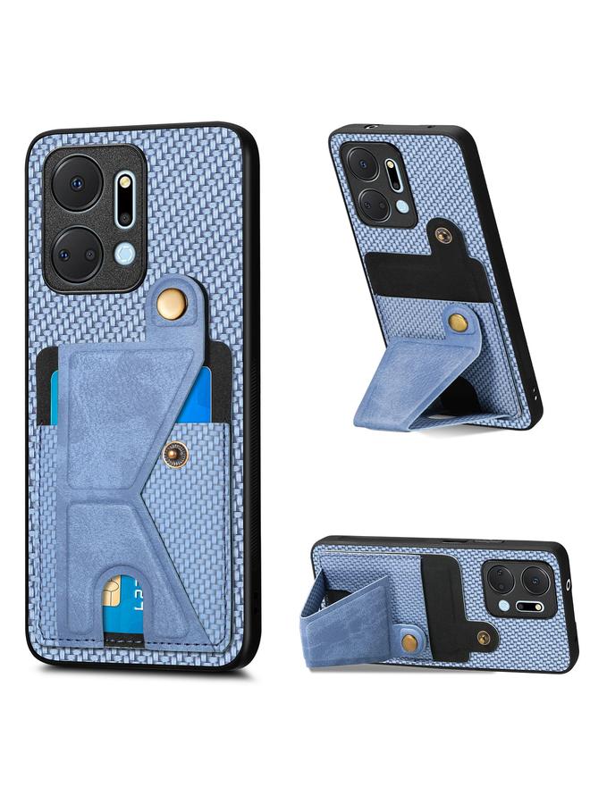 اس-توب جراب هاتف Honor X7A من ألياف الكربون مع حامل بطاقة على شكل حرف K - Image 1