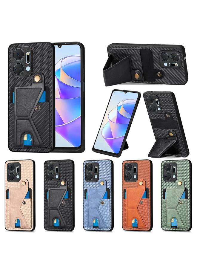 اس-توب جراب هاتف Honor X7A من ألياف الكربون مع حامل بطاقة على شكل حرف K - Image 5