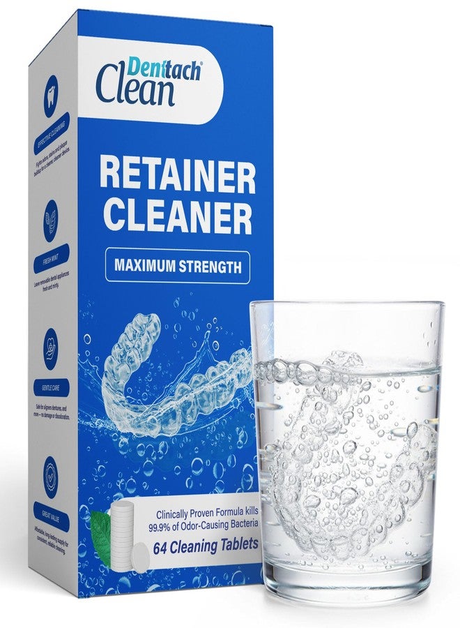 DENTTACH Retainer Cleaner Tablets, Compatible with Invisalign, Approved for Ultrasonic Cleaners, DEEP CLEANSER Formula Cleans Below the Surface, Denture Cleaning Tablets, Removes Stains, Aligners, Mouth Guard - Image 1
