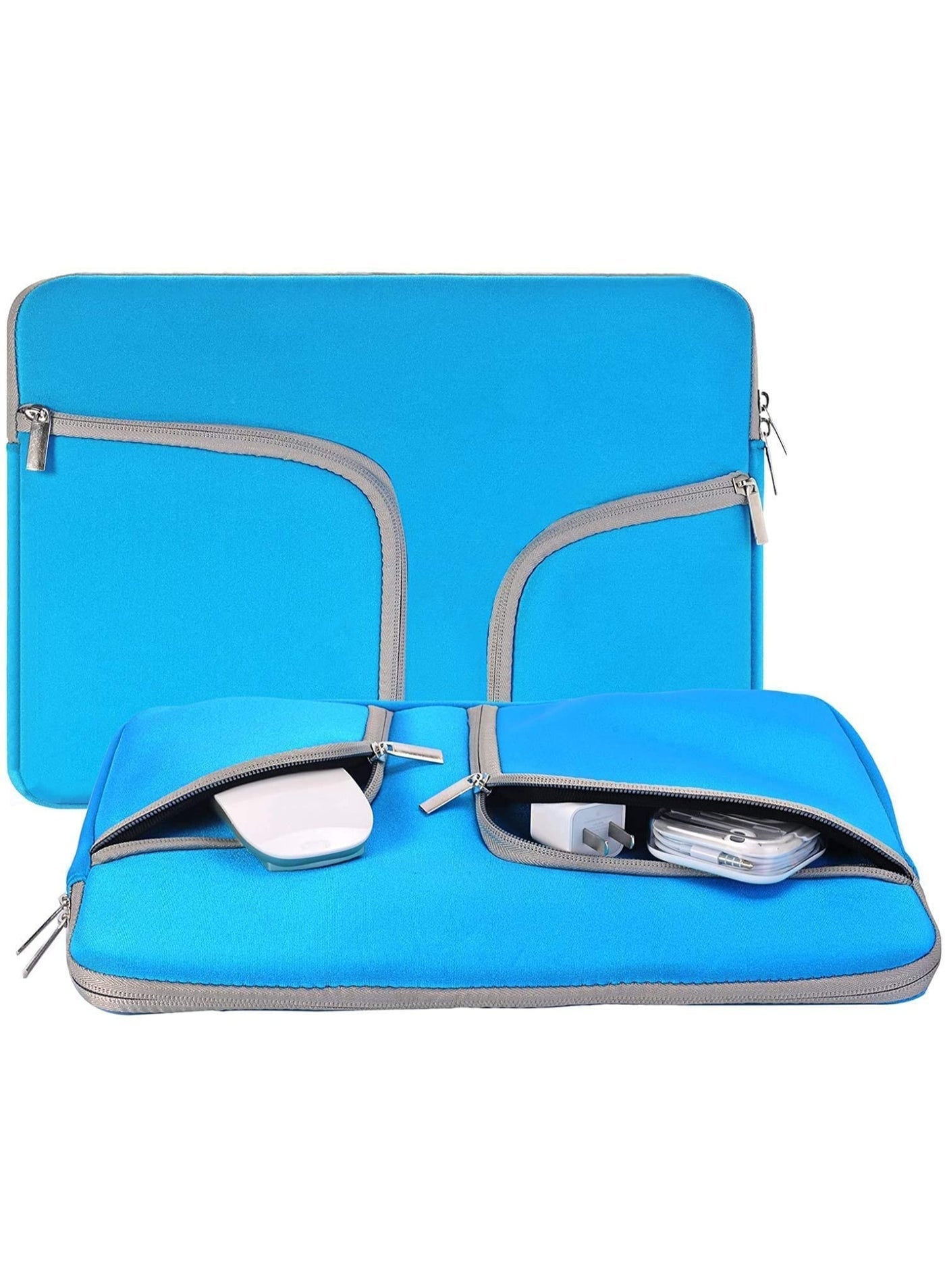 Protective Laptop Sleeve Compatible with MacBook Pro Air Retina Chromebook HP Stream Dell Inspiron Sony Notebook Carrying Cases w/2 Pocket (13 inch, Blue)
