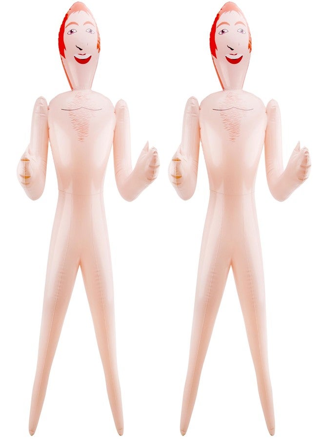 Drayear 2 Pack 59 Inch Funny Inflatable Doll Life Size Blow Up Tricky Doll with Red Hair for Bachelorette Halloween Party Gag Prank Props Tricky Game - Image 1
