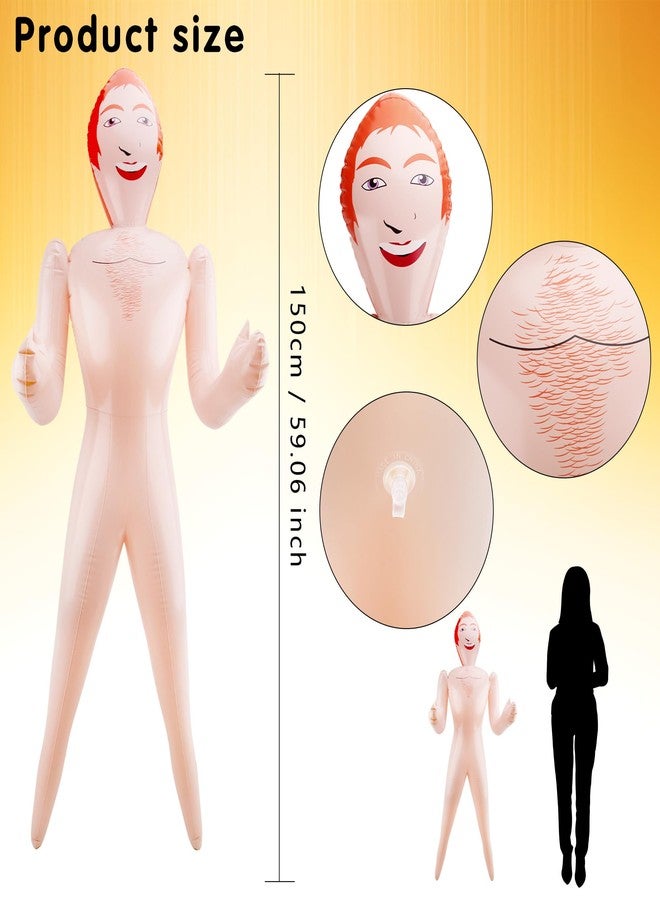 Drayear 2 Pack 59 Inch Funny Inflatable Doll Life Size Blow Up Tricky Doll with Red Hair for Bachelorette Halloween Party Gag Prank Props Tricky Game - Image 2