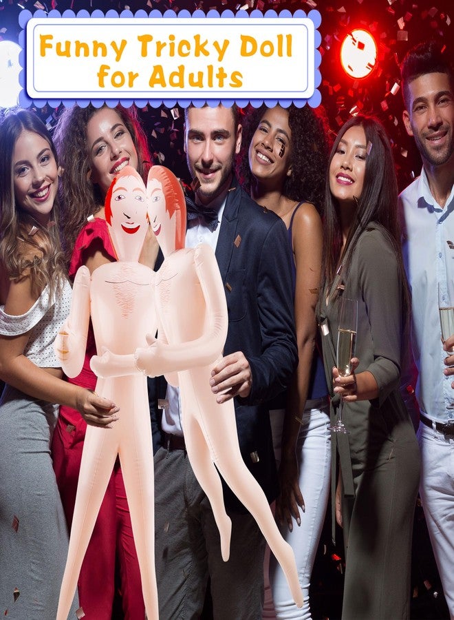 Drayear 2 Pack 59 Inch Funny Inflatable Doll Life Size Blow Up Tricky Doll with Red Hair for Bachelorette Halloween Party Gag Prank Props Tricky Game - Image 4
