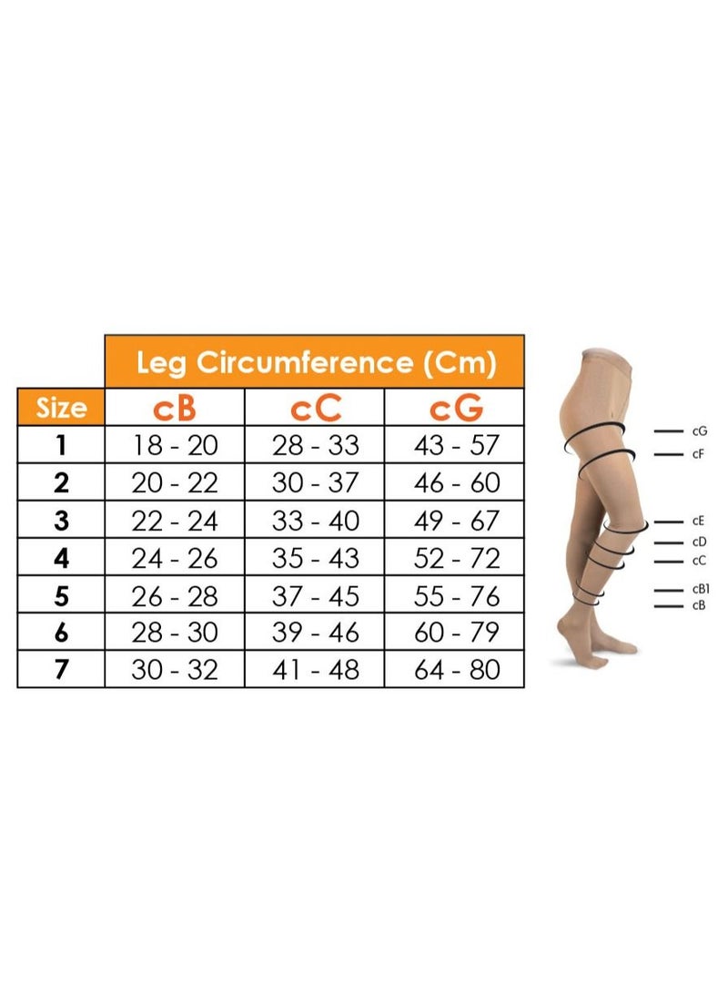 GO SILVER Over Knee High Compression Socks, Class 2 (23-32 Mmhg) Closed Toe With Silicon Flesh - Image 3