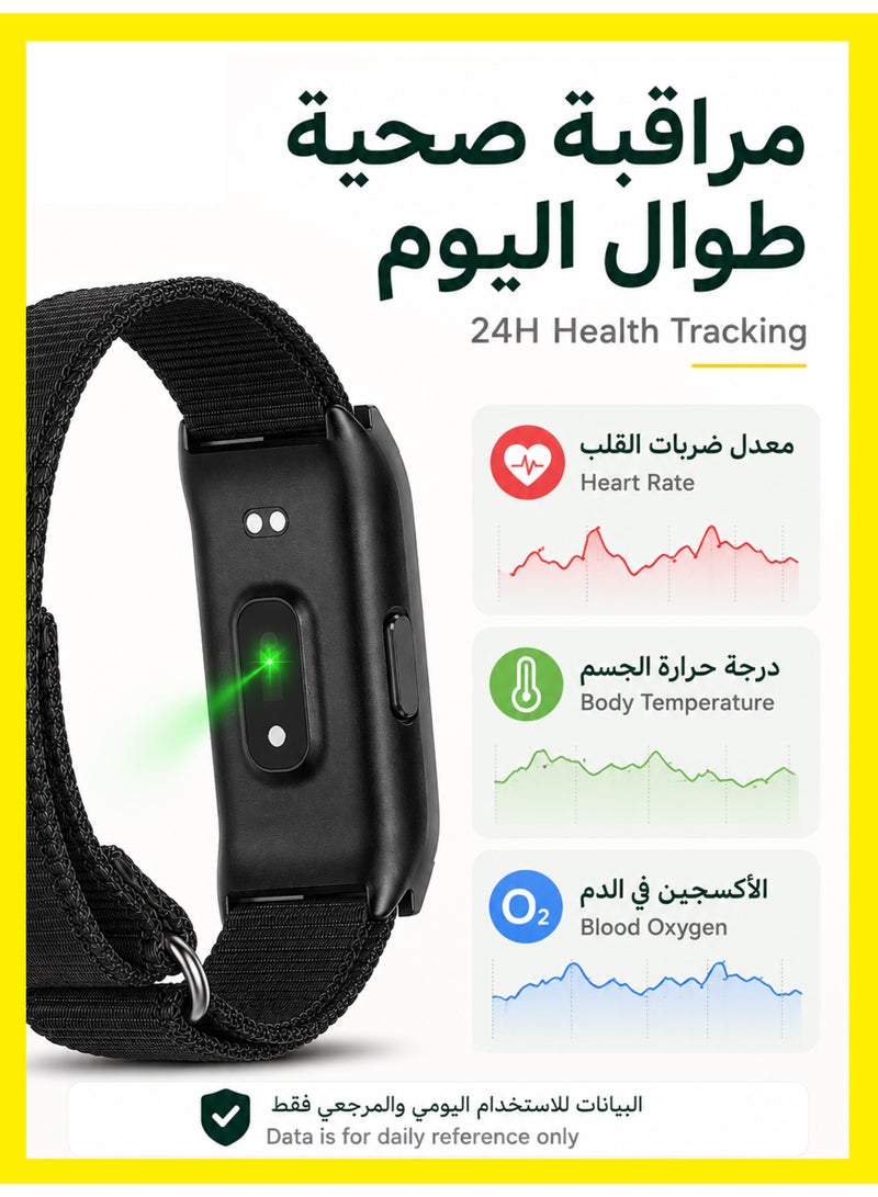 1 طابق سرداب سوار ذكي للصحة واللياقة البدنية للرجال والنساء، متتبع نشاط قابل للارتداء، تتبع النوم على مدار 24 ساعة، مراقبة البيانات الصحية، أوضاع رياضية متعددة مع تطبيق مجاني، لون أسود - Image 3