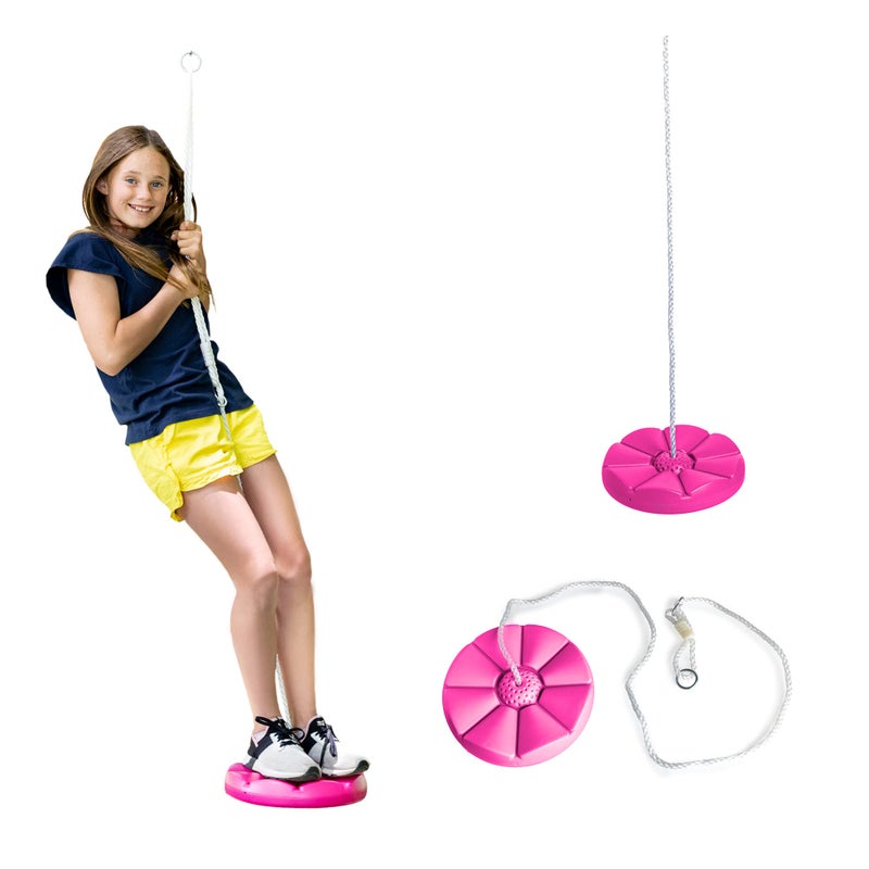 Squirrel Products Heavy Duty Green Disc Tree Swing with Rope for Outdoor Play Easy DIY Addition to Playset or Tree - Image 2