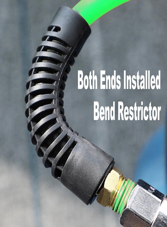 YOTOO Reinforced Polyurethane Air Hose 1/4" Inner Diameter by 100' Long, Flexible, Heavy Duty Air Compressor Hose with Bend Restrictor, 1/4" Swivel Industrial Quick Coupler and Plug, Green - Image 5
