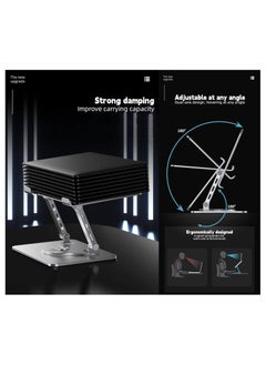 MIXDE Adjustable Laptop Stand With 360° Rotating Base, FREE Extra Legs Anti-Slips Silicon Pads For Thick And Large Laptops  Meeting Leader Neck Reliever Hight Quality Carbon Steal Material  - Image 4