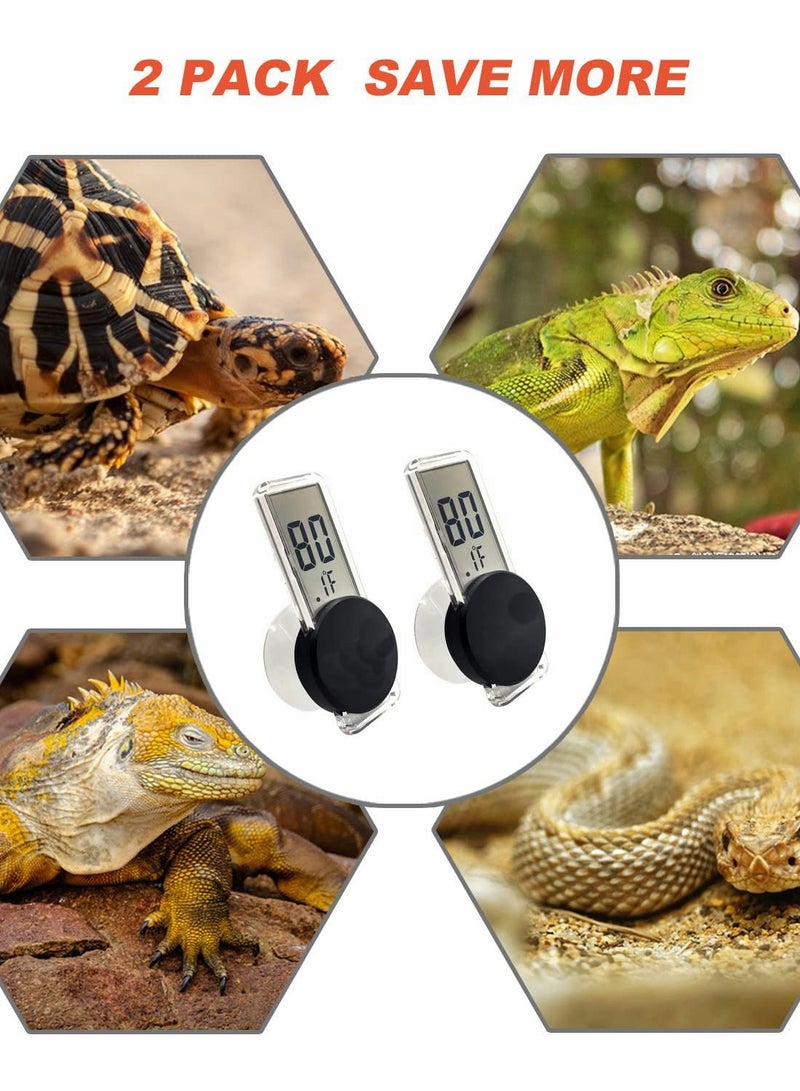 Y&D Reptile Thermometer Hygrometer with Suction Cup Digital for Rearing Box Terrarium Tank Bearded Dragon Temperature & Humidity Gauge Fahrenheit (℉) - Image 2