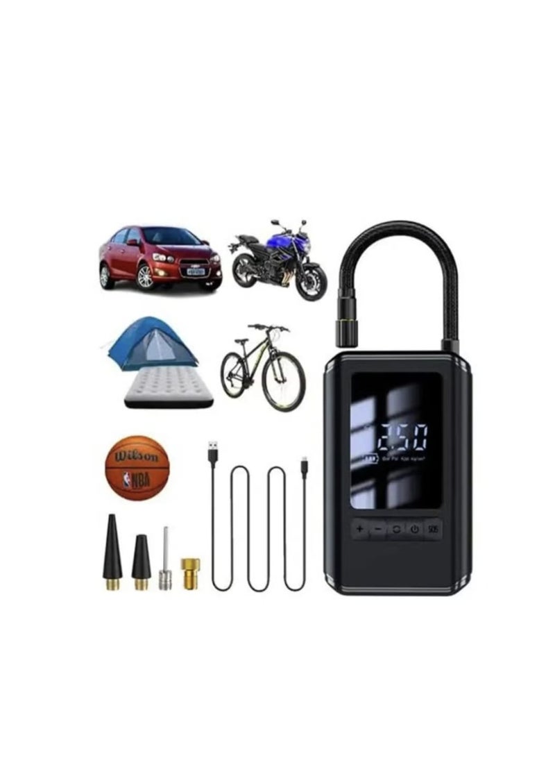 Wireless portable tire inflator with electric pump for cars, bicycles, and tires - Image 1