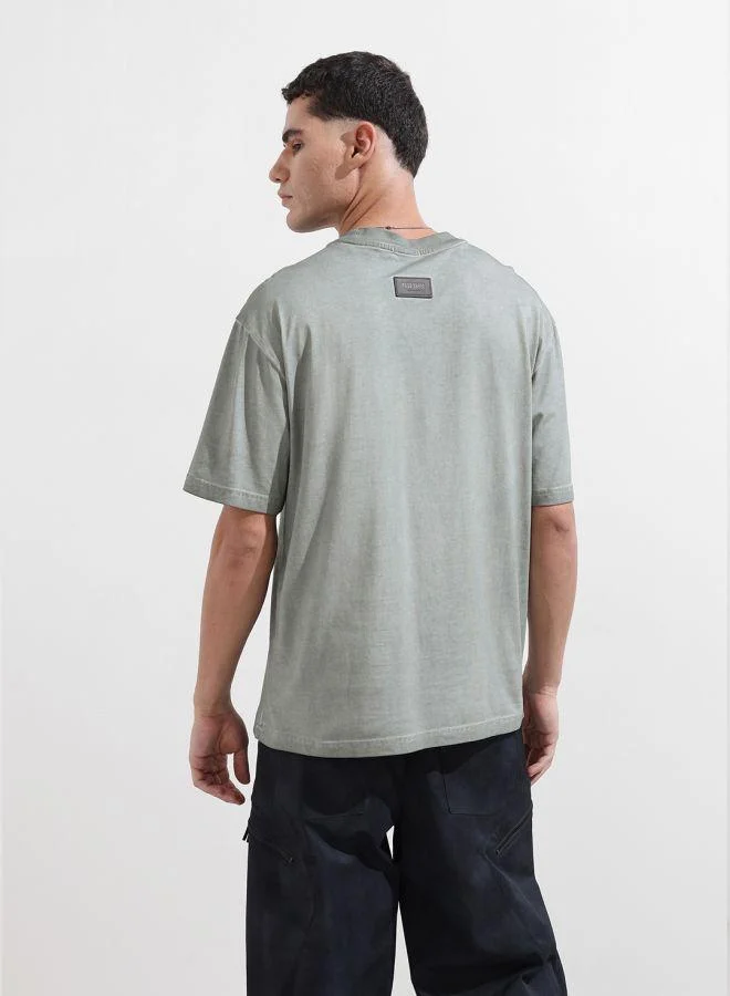 The Indian Garage Co Men Relaxed Fit Graphic Printed Crew Neck Half Sleeves T-Shirt