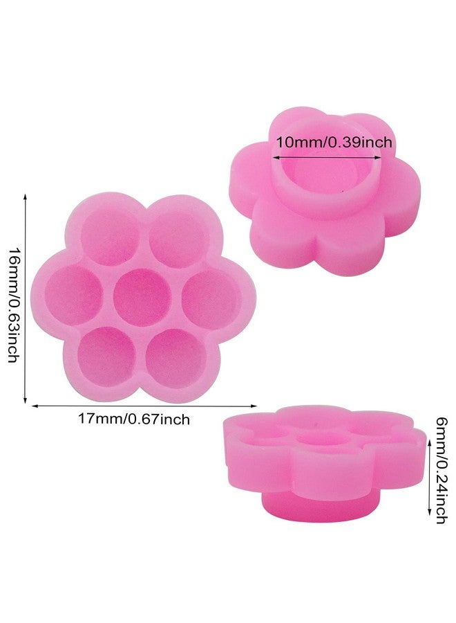 HONBAY 200Pcs Plastic Eyelash Extension Glue Holder Flower Shape Eyelash Glue Cup Pallet With 2 Rolls Glue Point For Lash Extensions Supplies - Image 2