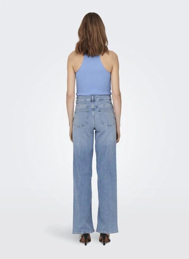 ONLY High Waisted Wide Leg Fit Jeans