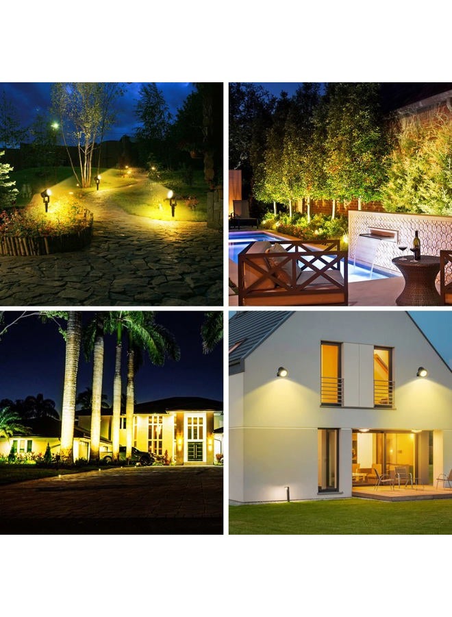 T-SUNUS 2W Solar Spotlights Warm White, Solar Lights Outdoor IP65 Waterproof Solar Security Lamps, Double Head Landscape Lights for Flag Tree Garage Deck Garden Wall Backyard - Image 5